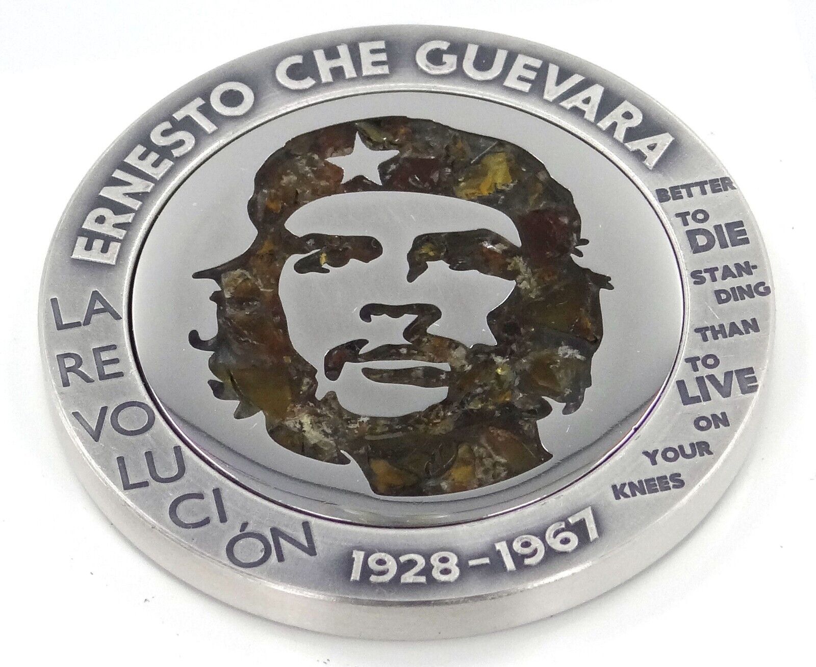 1 Oz Silver Coin 2023 Congo Ernesto Che Guevara Amber / Steel Handmade Insert-classypw.com-1