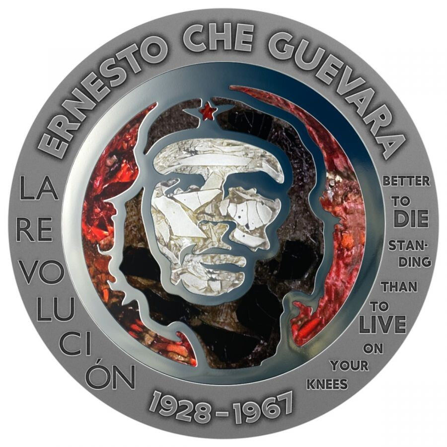 1 Oz Silver Coin 2023 Congo Ernesto Che Guevara Glass Mosaic / Steel Handmade V2-classypw.com-1