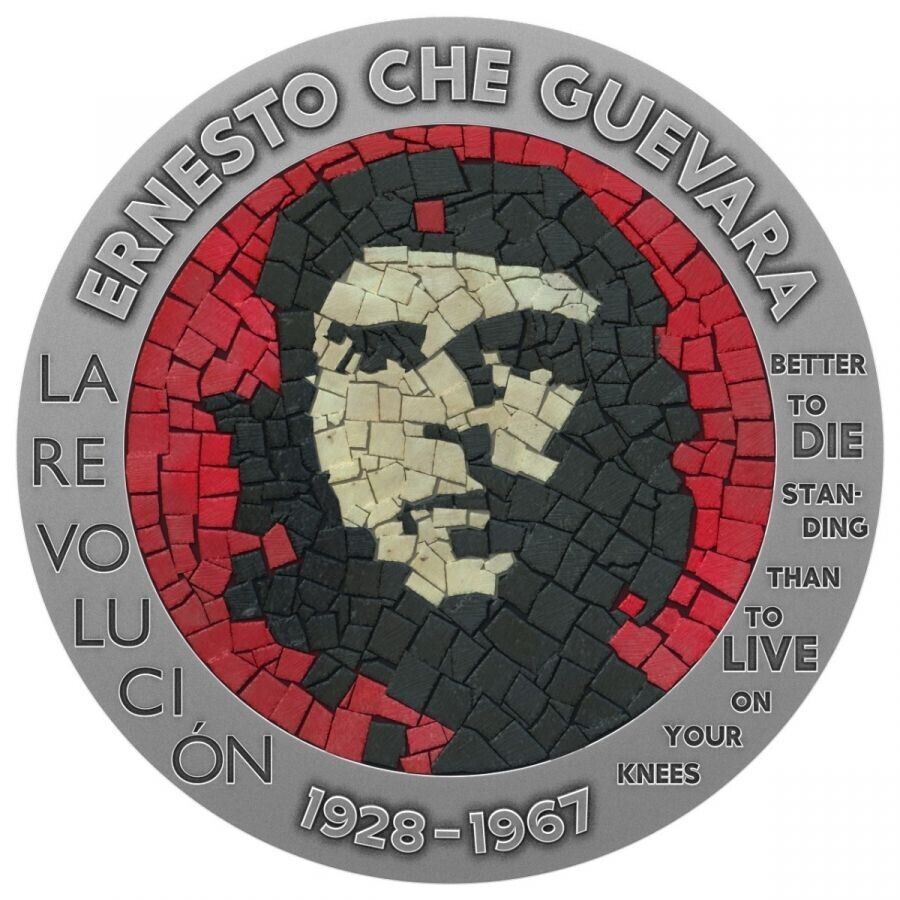 1 Oz Silver Coin 2023 Congo Ernesto Che Guevara Micro Mosaic Handmade Insert-classypw.com-1