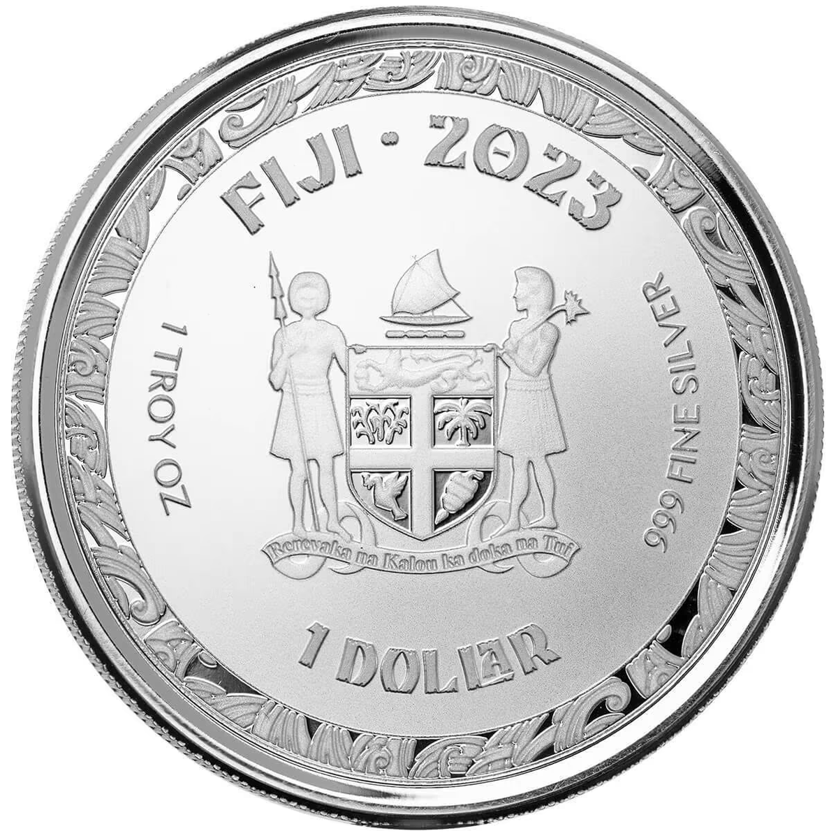 1 Oz Silver Coin 2023 Fiji $1 Scottsdale Mint Color Proof - Koi Fish-classypw.com-3