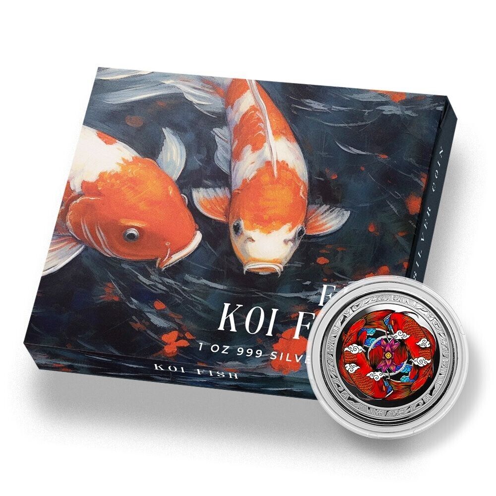 1 Oz Silver Coin 2023 Fiji $1 Scottsdale Mint Color Proof - Koi Fish-classypw.com-4