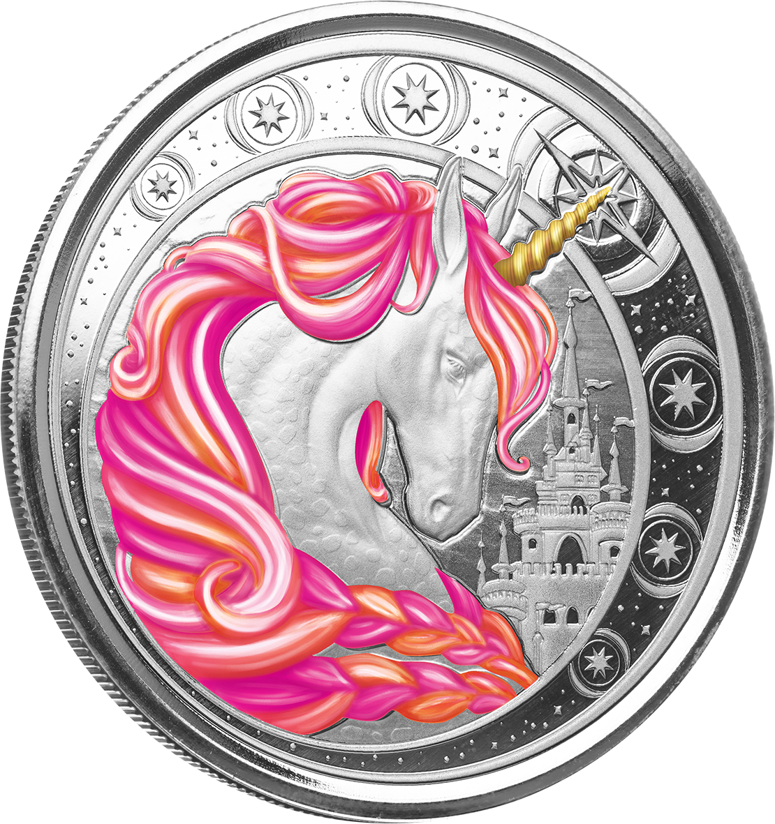 1 Oz Silver Coin 2023 Ghana 5 Cedis Unicorn Jubilee Color - Pink Certi-lock-classypw.com-2