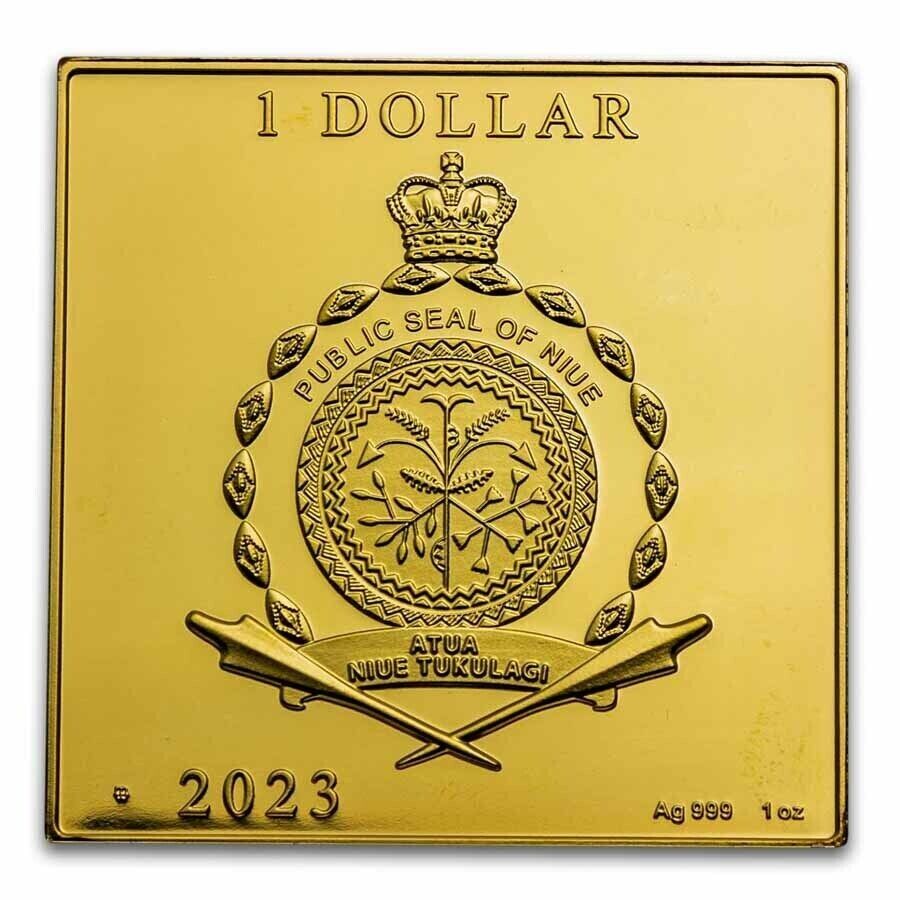 1 Oz Silver Coin 2023 Niue $1 Color Proof Vincent Van Gogh The Night Cafe