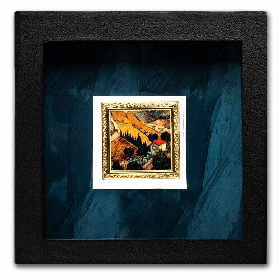 1 Oz Silver Coin 2023 Niue $1 Color Proof Vincent Van Gogh Valley with Ploughman-classypw.com-6