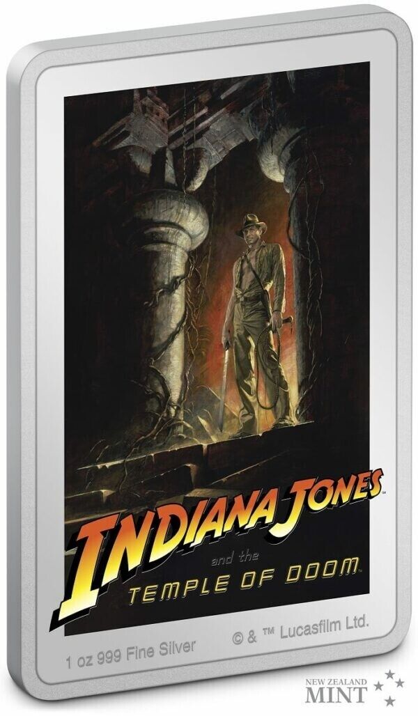 1 Oz Silver Coin 2023 Niue $2 Indiana Jones and the Temple of Doom Poster Coin