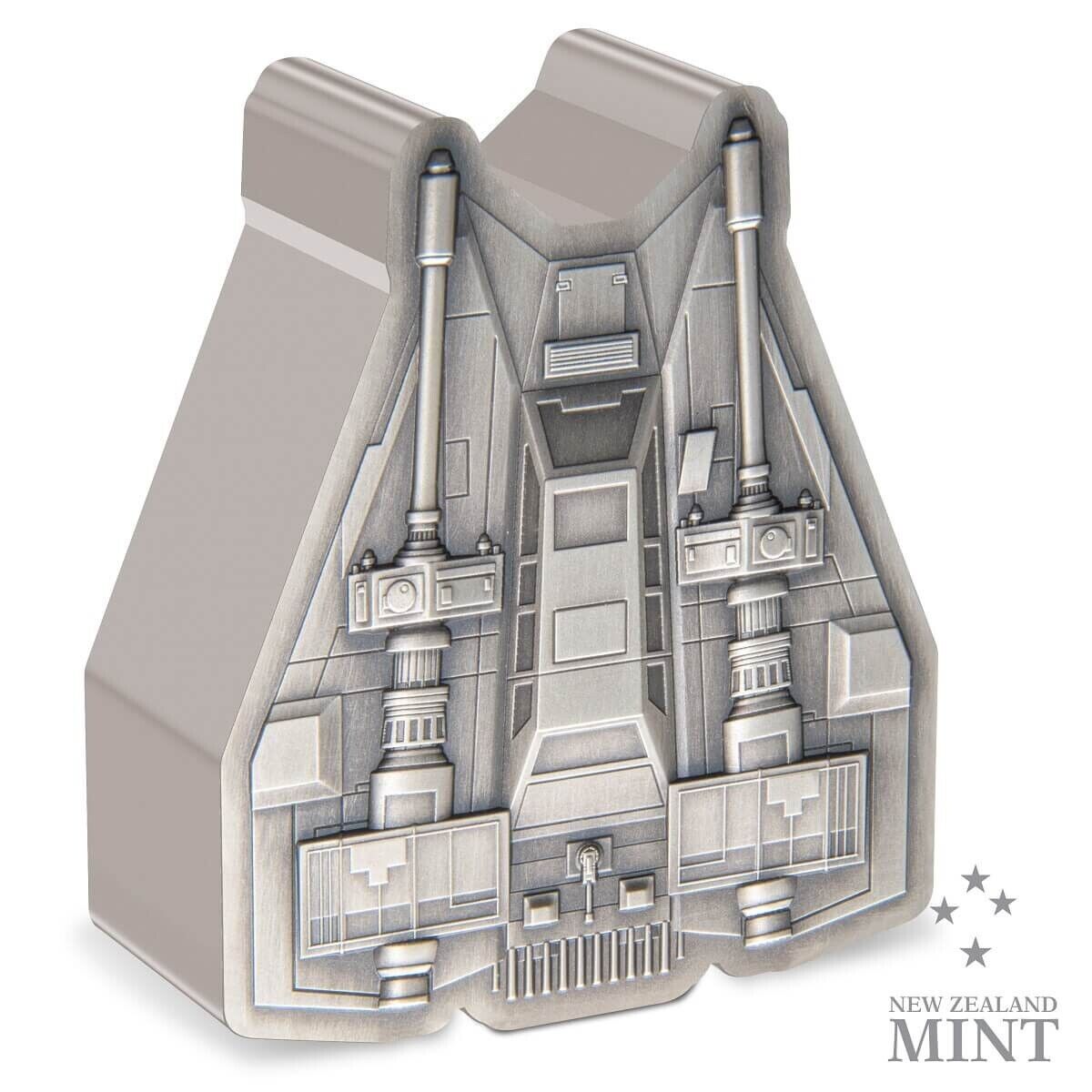 1 Oz Silver Coin 2023 Niue Star Wars Mandalorian Vehicle Snowspeeder Shaped Coin