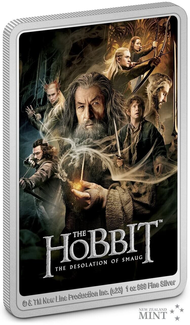 1 Oz Silver Coin 2023 Niue The Hobbit Desolation of Smaug Proof Poster Coin