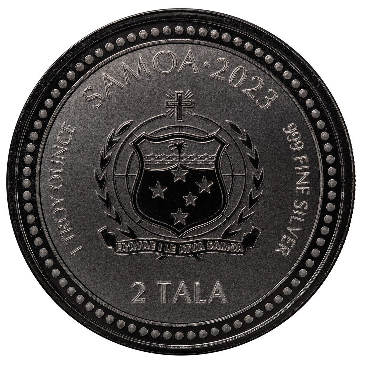 1 Oz Silver Coin 2023 Samoa 2 Tala Black Rhodium Proof - Jesus The Teacher-classypw.com-4