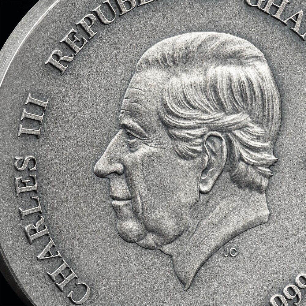 1 Oz Silver Coin 2024 Ghana 5 cedis Life Quotes Kraken High Relief Antiqued-classypw.com-6
