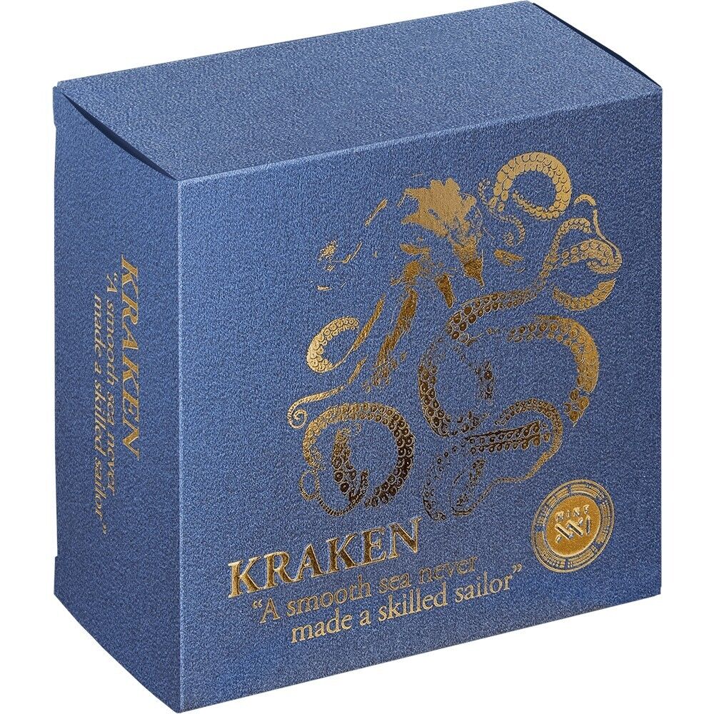 1 Oz Silver Coin 2024 Ghana 5 cedis Life Quotes Kraken High Relief Antiqued-classypw.com-8