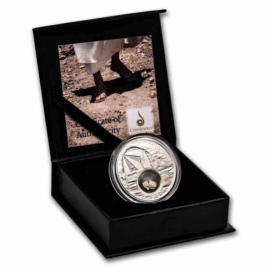 1 Oz Silver Coin 2024 Mesa Grande In the Footsteps of Jesus Tomb Jerusalem Stone-classypw.com-3
