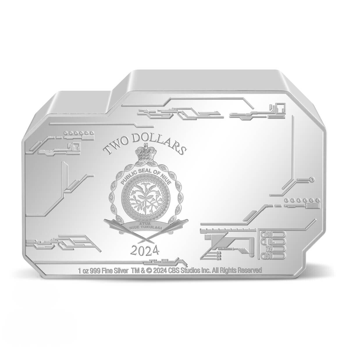 1 Oz Silver Coin 2024 Niue $2 Star Trek USS Enterprise NCC 1701 Vehicles