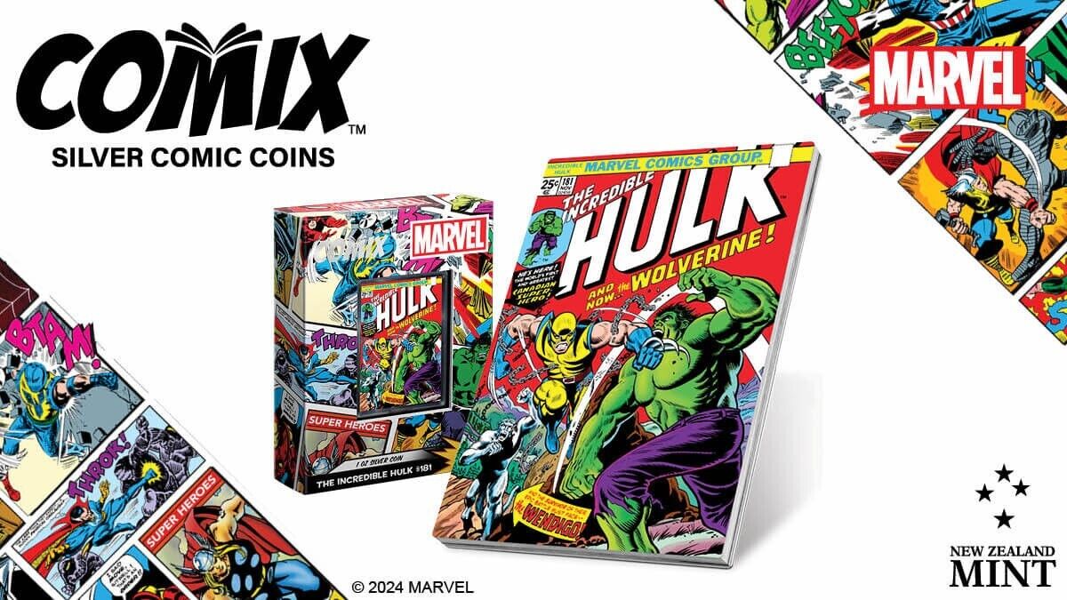 1 Oz Silver Coin 2024 Niue Marvel Comix The Incredible Hulk #181 Silver Proof
