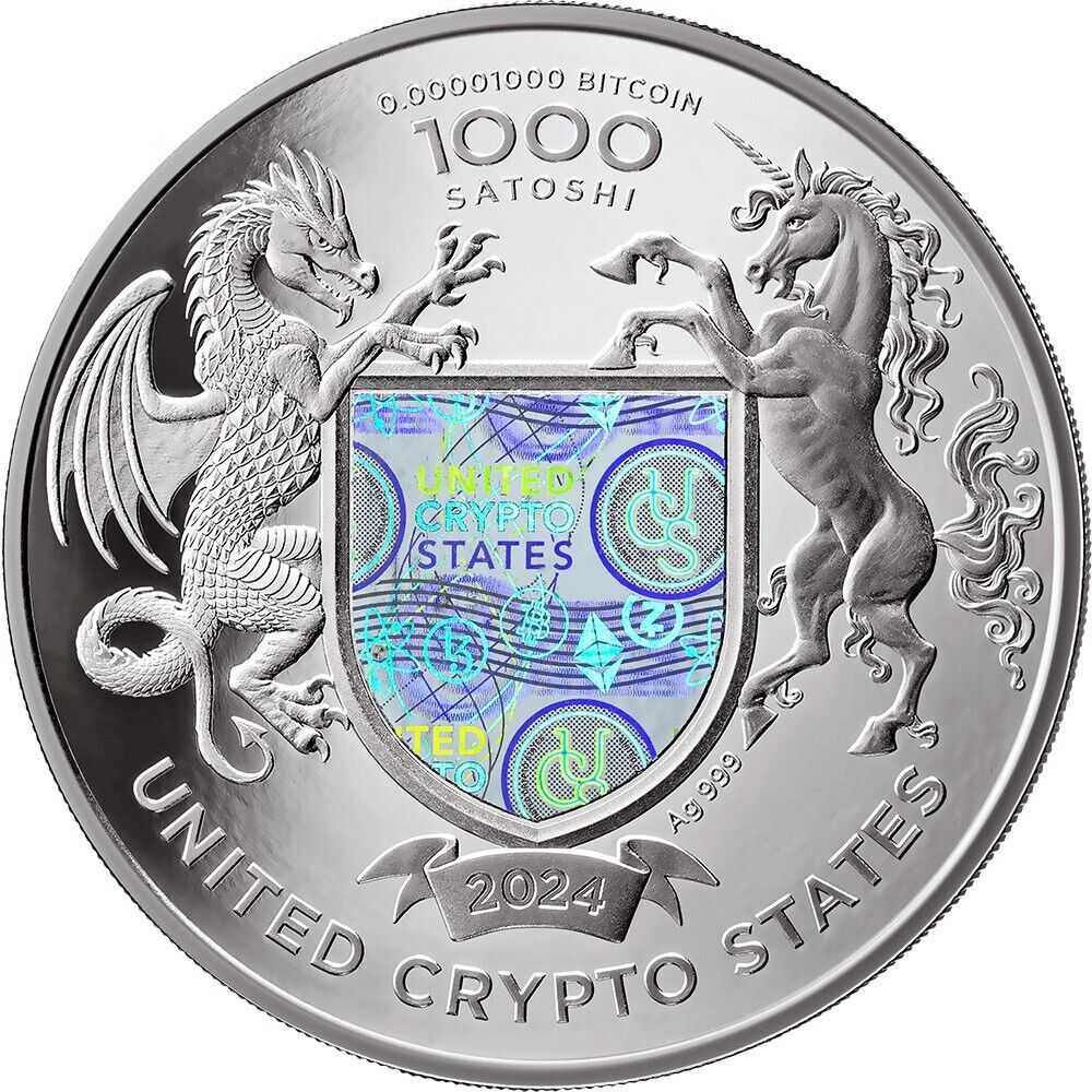 1 Oz Silver Coin 2024 United Crypto States 1000 Satoshi Liberty of Ukraine-classypw.com-2