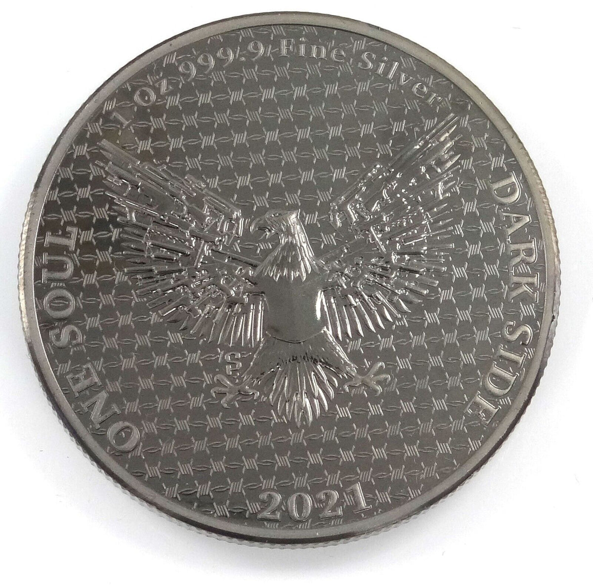 1 Oz Silver Coin Dark Side 2021 LIBERATOR Skull Proof Ruthenium FACTORY DEFECT-classypw.com-3