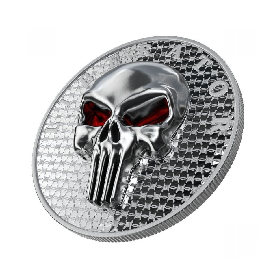 1 Oz Silver Coin Dark Side 2021 One Soul THE LIBERATOR Skull Silver Round Proof-classypw.com-1
