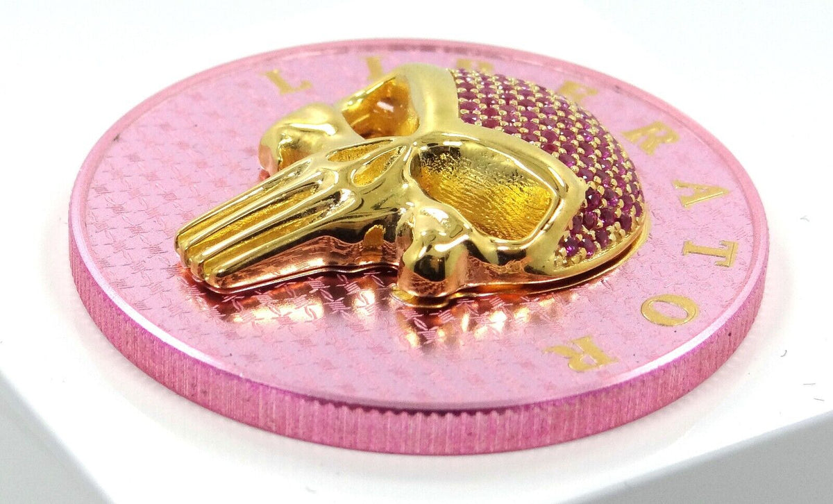 1 Oz Silver Coin Dark Side 2021 THE LIBERATOR Skull Gold / Pink Swarovski-classypw.com-3