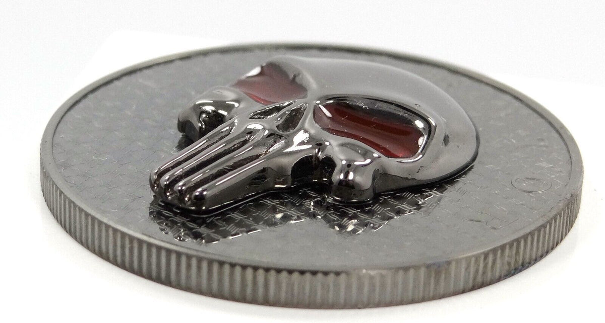 1 Oz Silver Coin Dark Side 2021 THE LIBERATOR Skull Proof Ruthenium Enamel Eyes-classypw.com-3