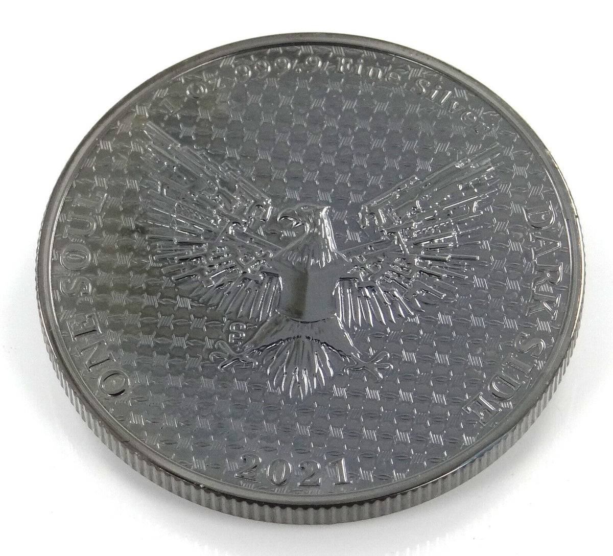 1 Oz Silver Coin Dark Side 2021 THE LIBERATOR Skull Proof Ruthenium Enamel Eyes-classypw.com-4