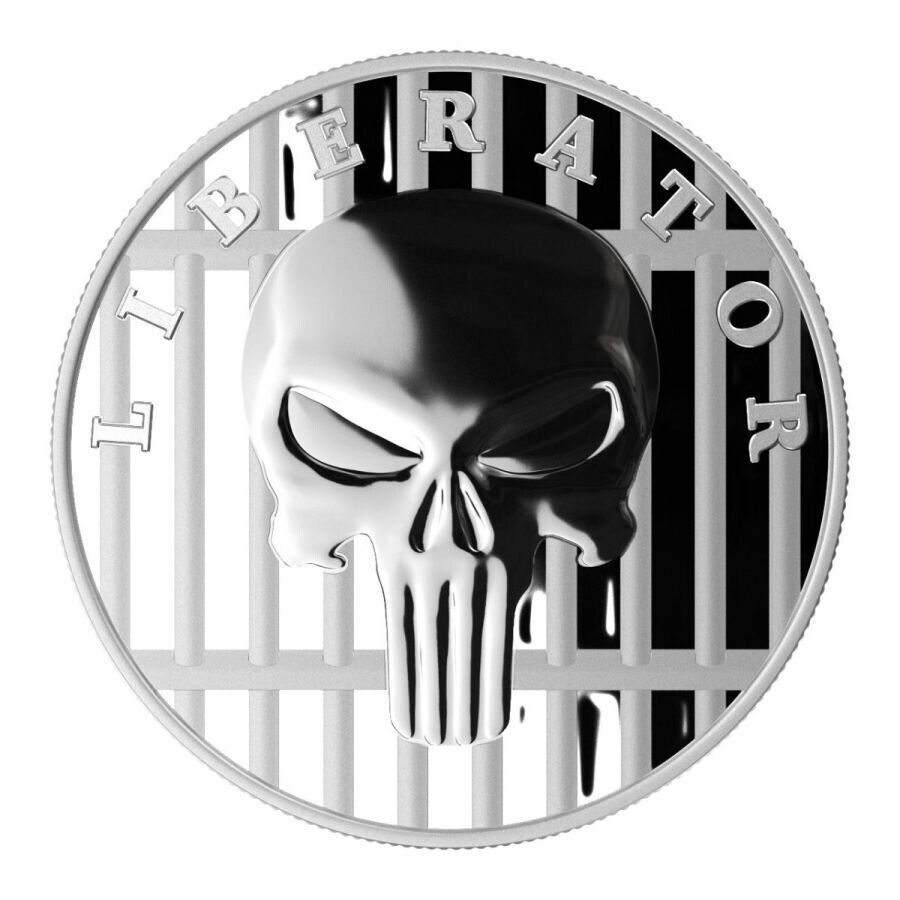 1 Oz Silver Coin Dark Side 2022 One Soul THE LIBERATOR Skull Silver Proof-classypw.com-1
