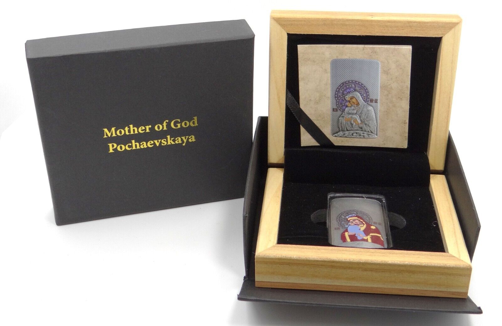 1 Oz Silver Coin Orthodox Icon of the Mother of God Pochaevskaya - Antique