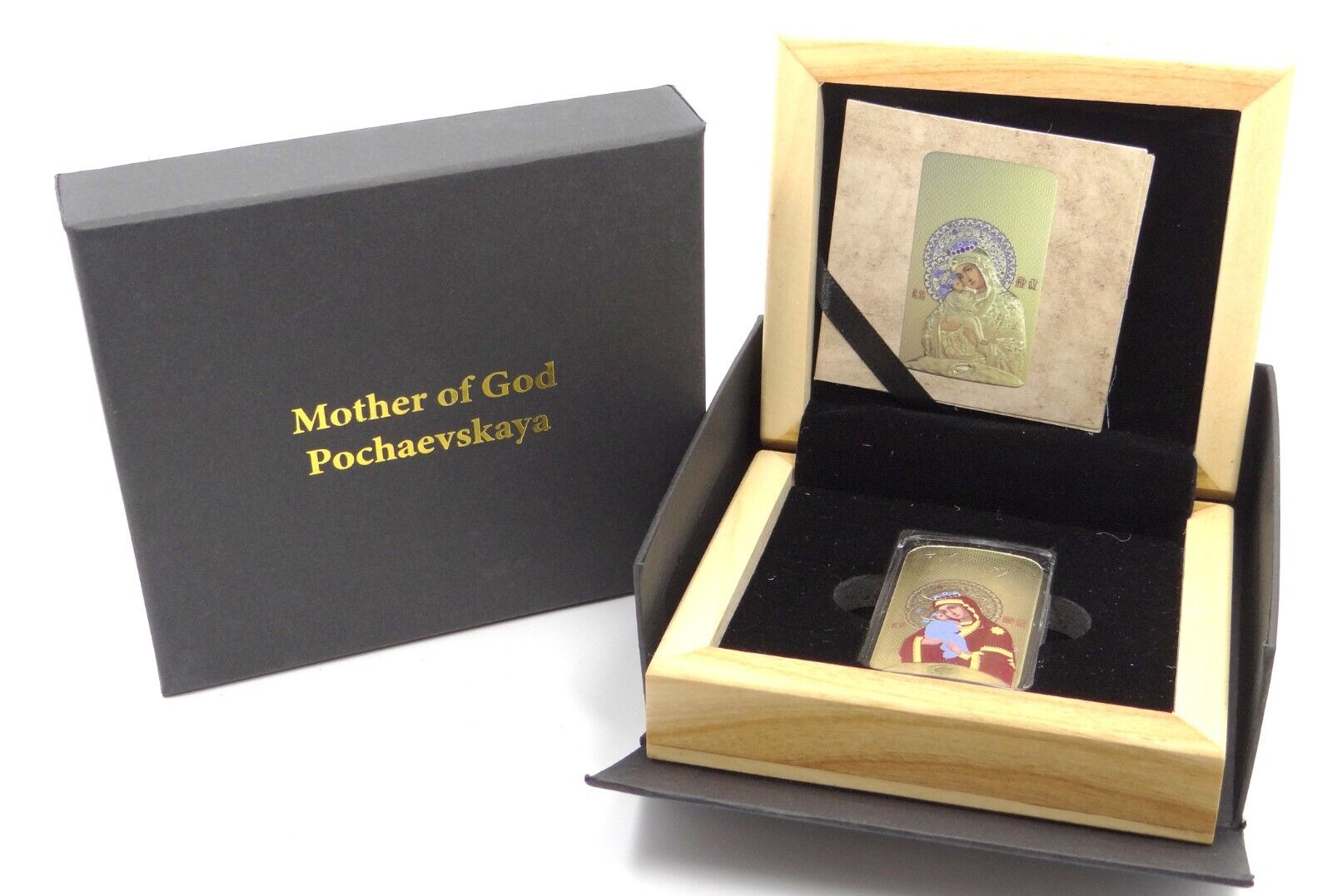1 Oz Silver Coin Orthodox Icon of the Mother of God Pochaevskaya - Gilded Gold
