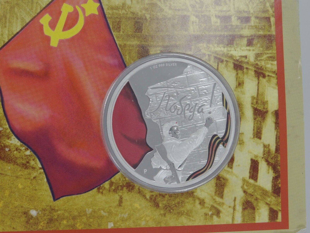 1 oz Silver Coin 2012 Tuvalu $1 Victory Day May 9 Perth Mint Soviet Union WW2