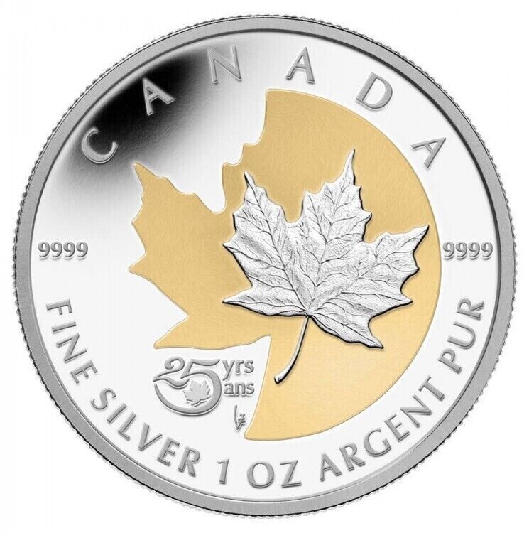 1 oz Silver Coin 2013 Canada $5 25th Anniversary of the SML Silver Maple Leaf-classypw.com-1