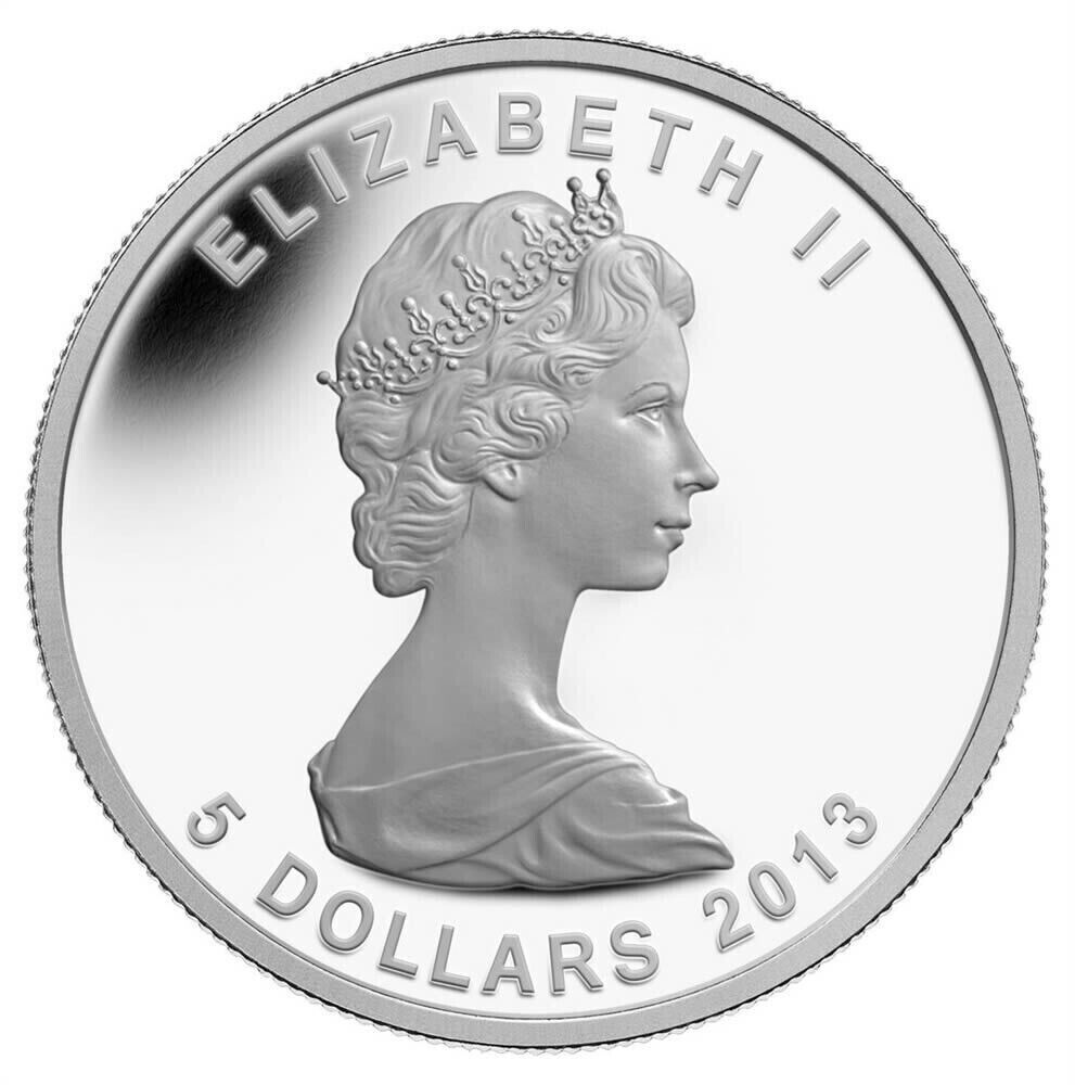 1 oz Silver Coin 2013 Canada $5 25th Anniversary of the SML Silver Maple Leaf-classypw.com-1