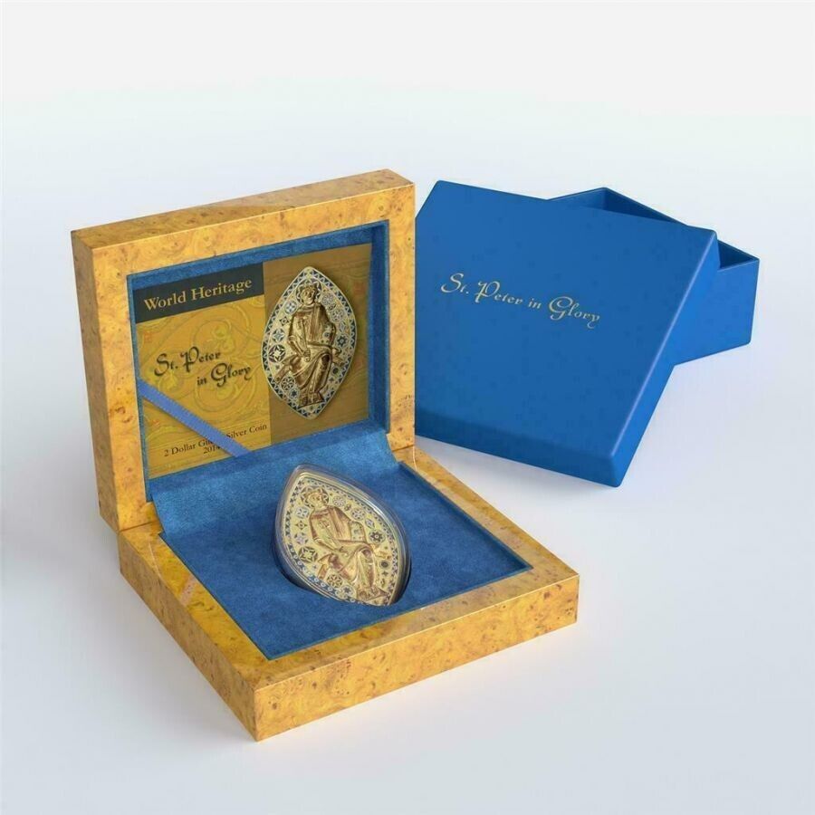 1 oz Silver Coin 2014 $2 World Heritage - Saint Peter in Glory Gilded PAMP 999-classypw.com-6