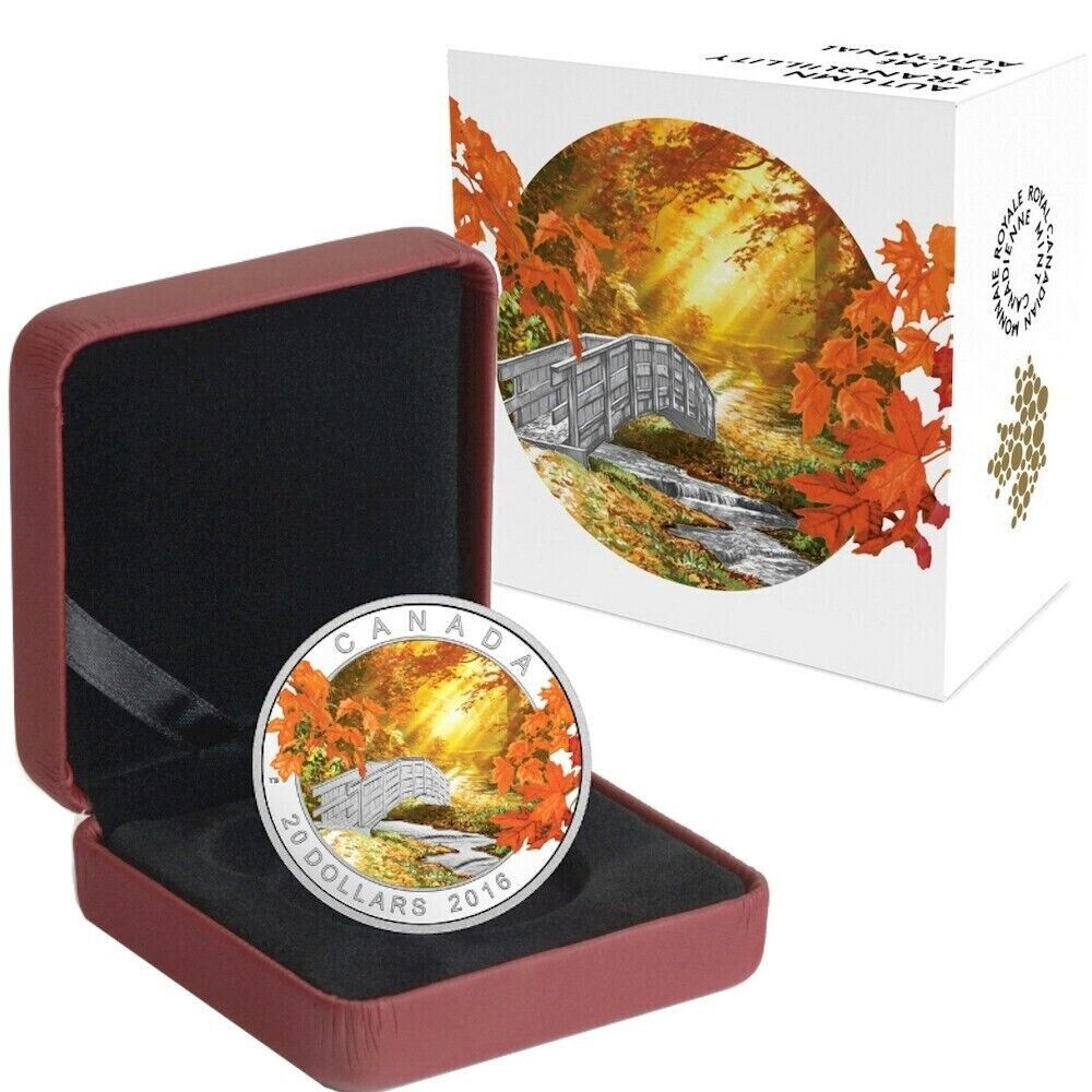 1 oz Silver Coin 2014 Canada $20 Color Proof RCM - Autumn Tranquillity-classypw.com-3
