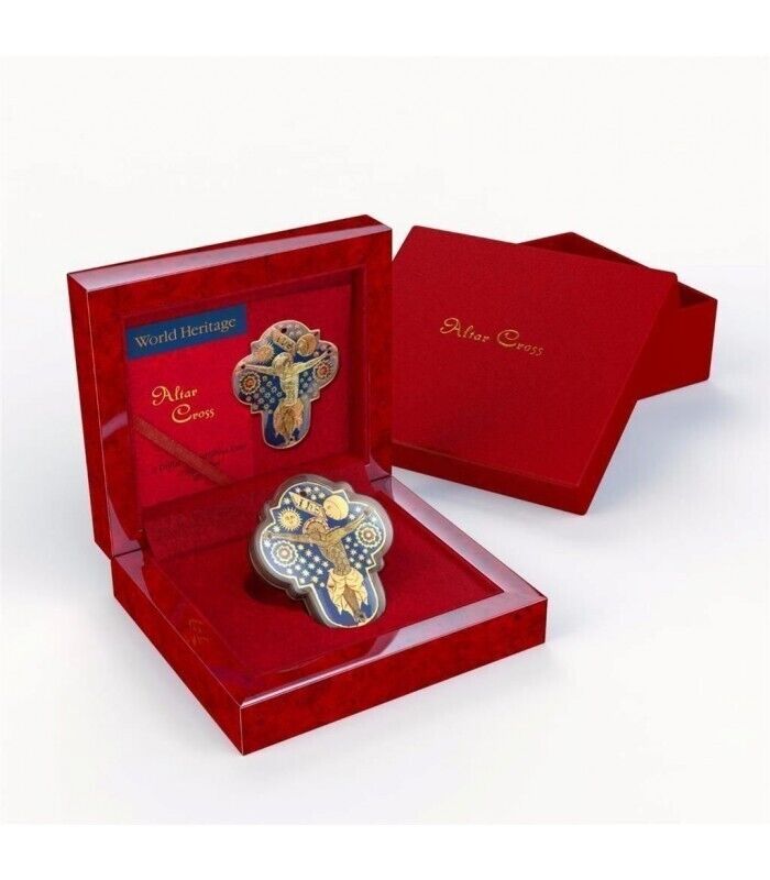 1 oz Silver Coin 2015 $2 World Heritage - Altar Cross High Relief PAMP 999 Made