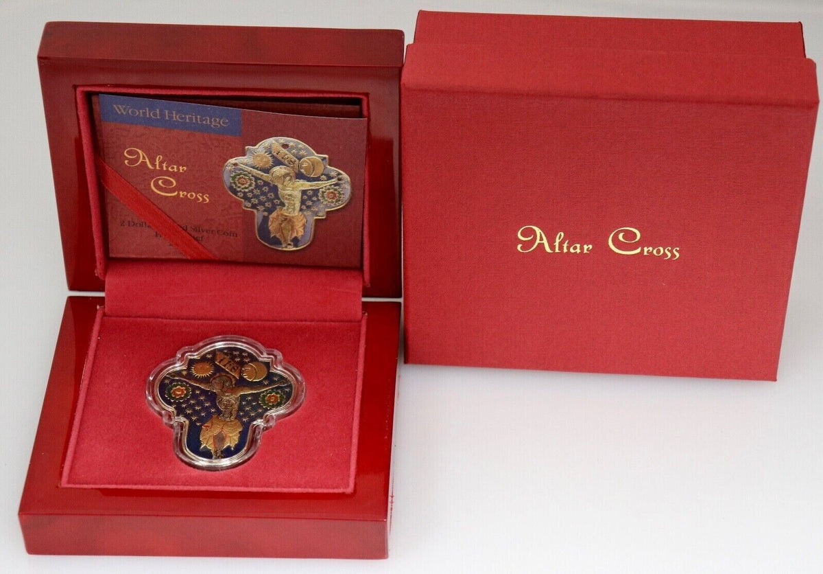 1 oz Silver Coin 2015 $2 World Heritage - Altar Cross High Relief PAMP 999 Made