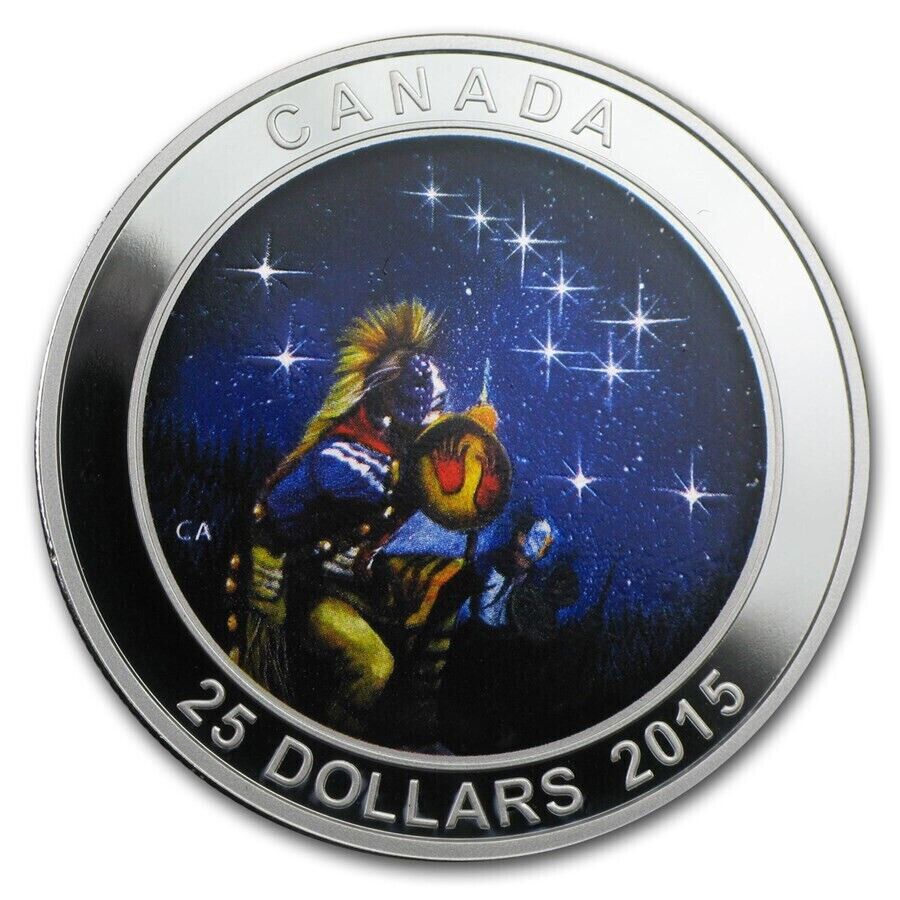1 oz Silver Coin 2015 Canada $25 Star Charts - The Quest Glow in the Dark-classypw.com-1