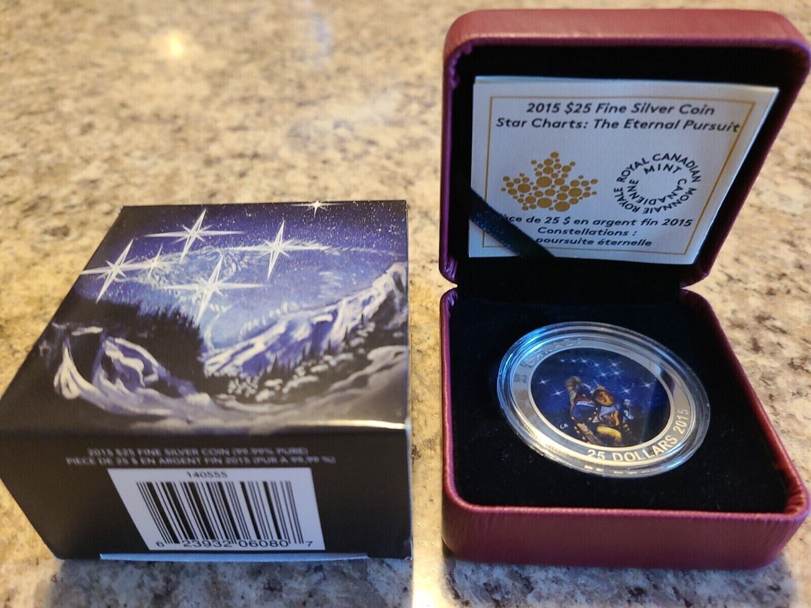 1 oz Silver Coin 2015 Canada $25 Star Charts - The Quest Glow in the Dark-classypw.com-4