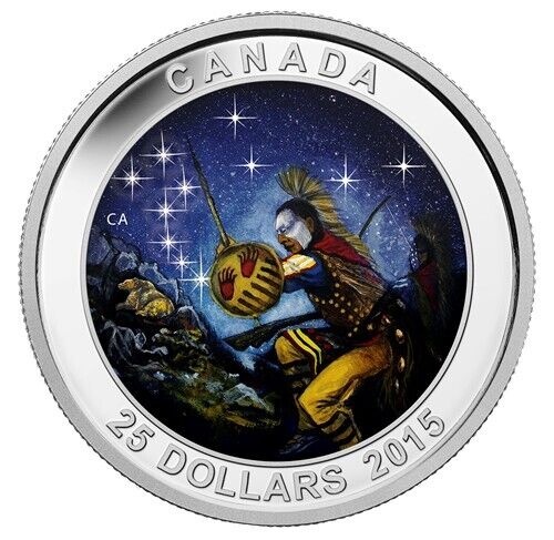 1 oz Silver Coin 2015 Canada $25 Star Charts - The Wounded Bear Glow in the Dark-classypw.com-1