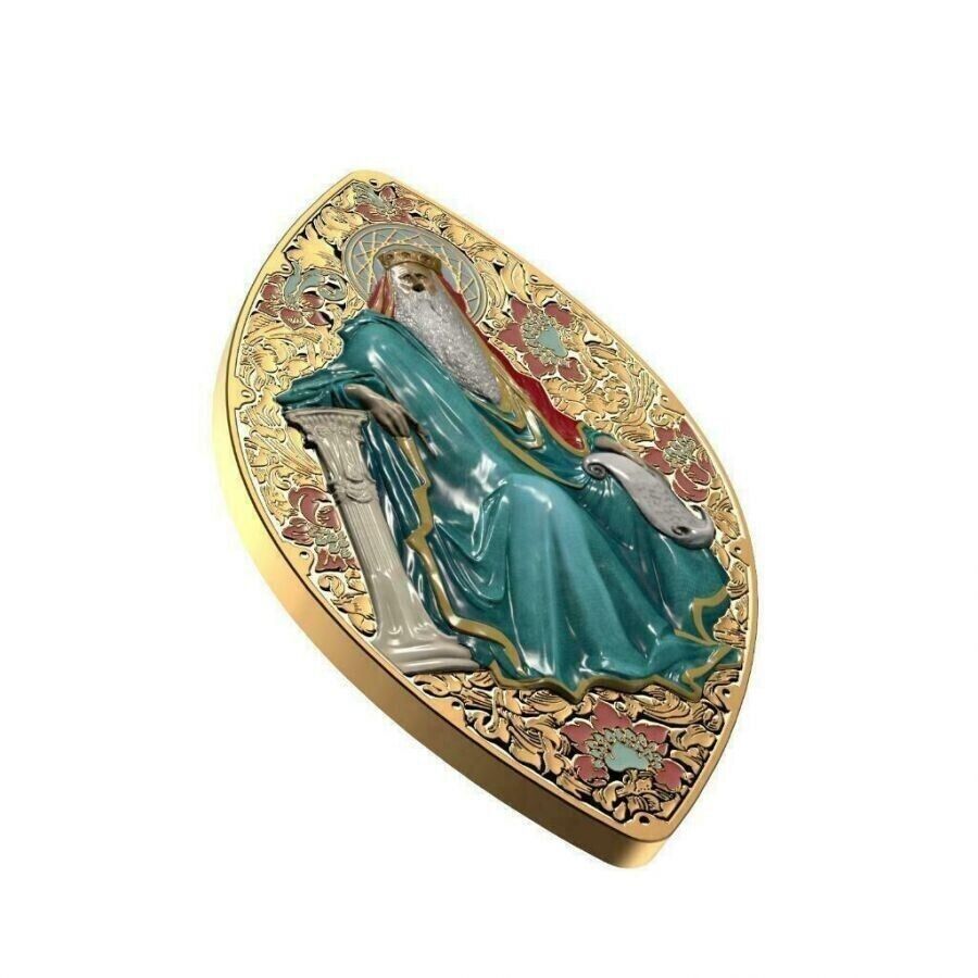 1 oz Silver Coin 2016 $2 World Heritage - Old Prophets Solomon Gilded PAMP 999-classypw.com-1