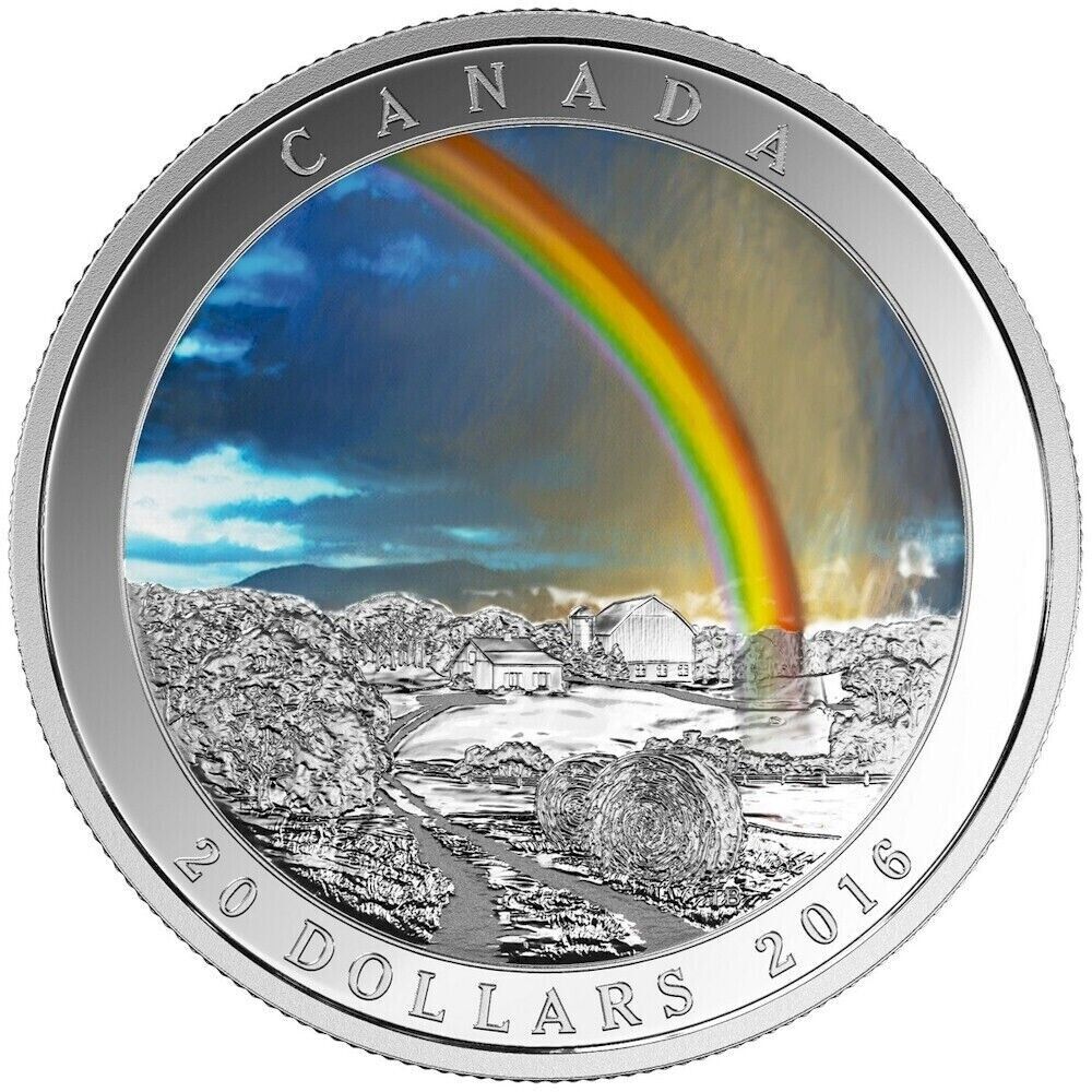 1 oz Silver Coin 2016 Canada $20 Weather Phenomenon: Radiant Rainbow-classypw.com-1