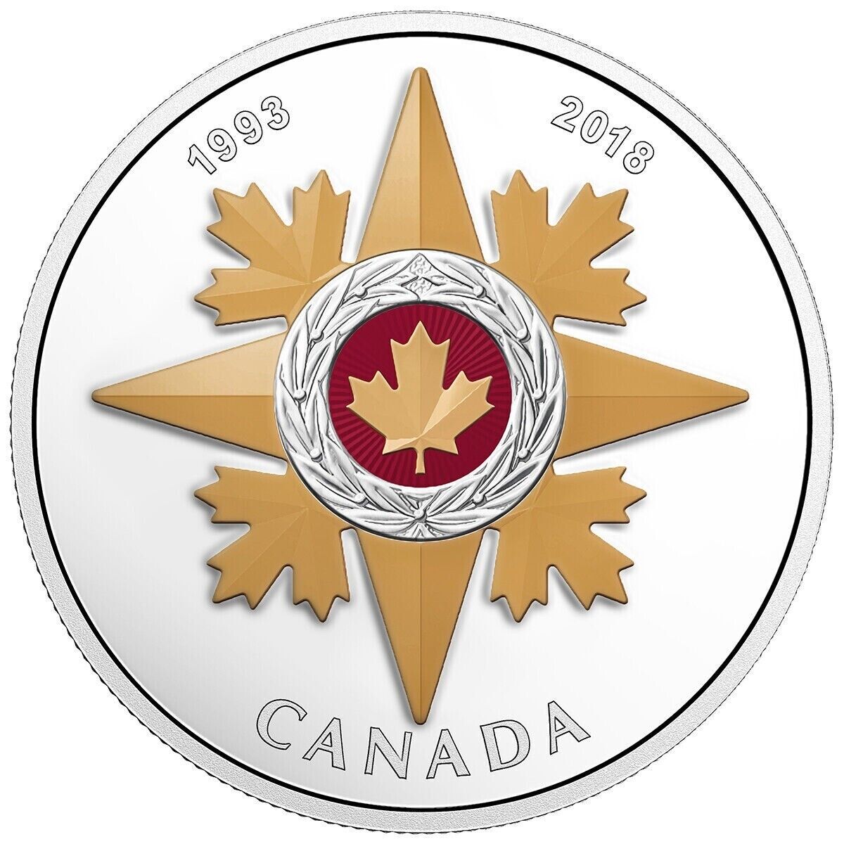 1 oz Silver Coin 2018 Canada $20 25th Anniversary the Star of Military Valour-classypw.com-1