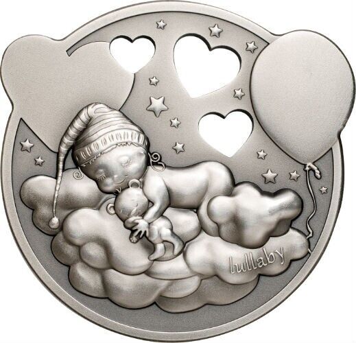 1 oz Silver Coin 2019 Cook Islands $5 Lullaby Little Princess Pink Music Box