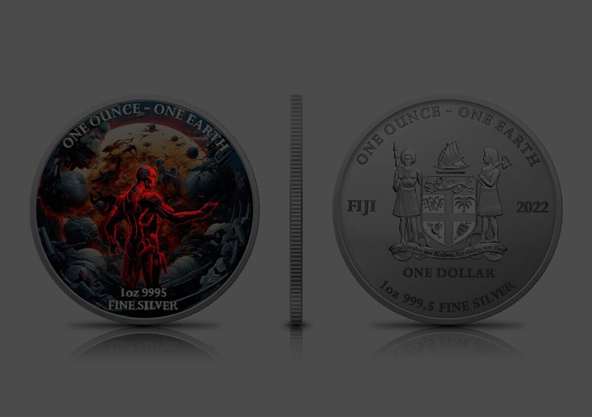 1 oz Silver Coin 2022 Fiji $1 Color Earth Artificial Intelligence Apocalypse-classypw.com-3