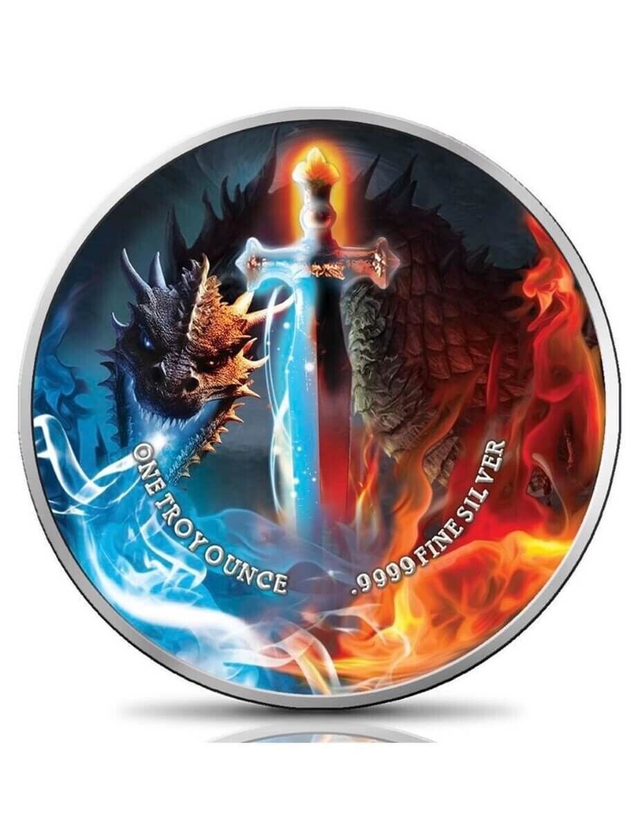 1 oz Silver Coin 2023 Niue $2 Colorized Sword Truth Sword of Ice &amp; Fire Edition-classypw.com-1