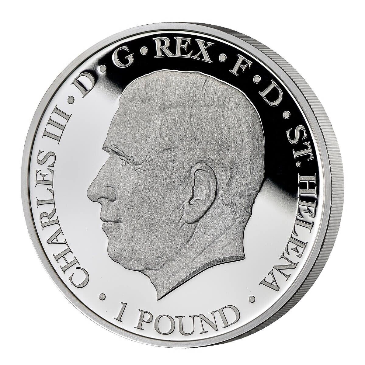 1 oz Silver Coin 2024 St. Helena £1 Una &amp; The Lion Silver w/ Gold Gilded Proof-classypw.com-6