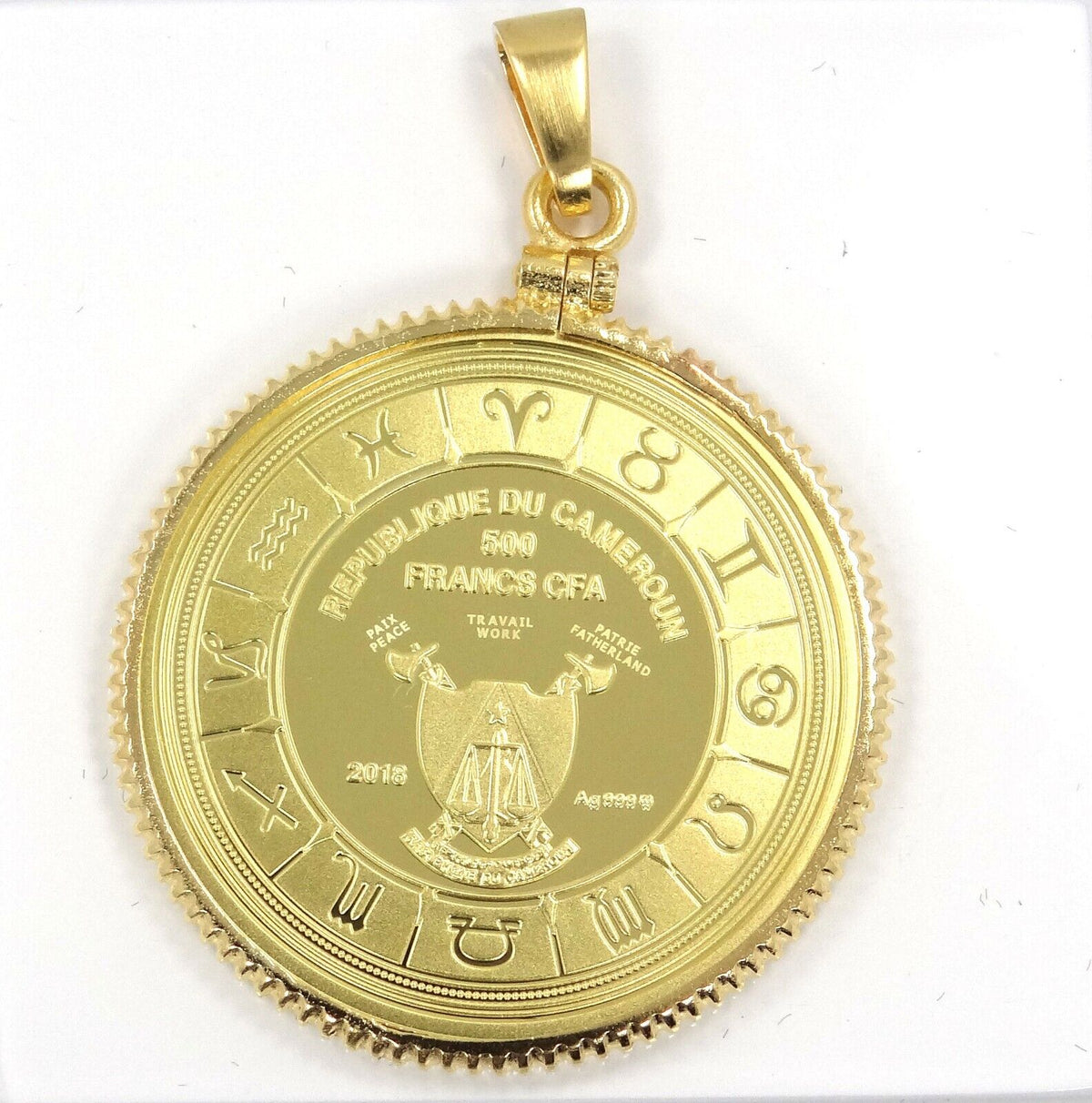 10g Silver Coin 2018 Cameroon 500 CFA Zodiac Signs Capricorn Pendant Charm Coin-classypw.com-3