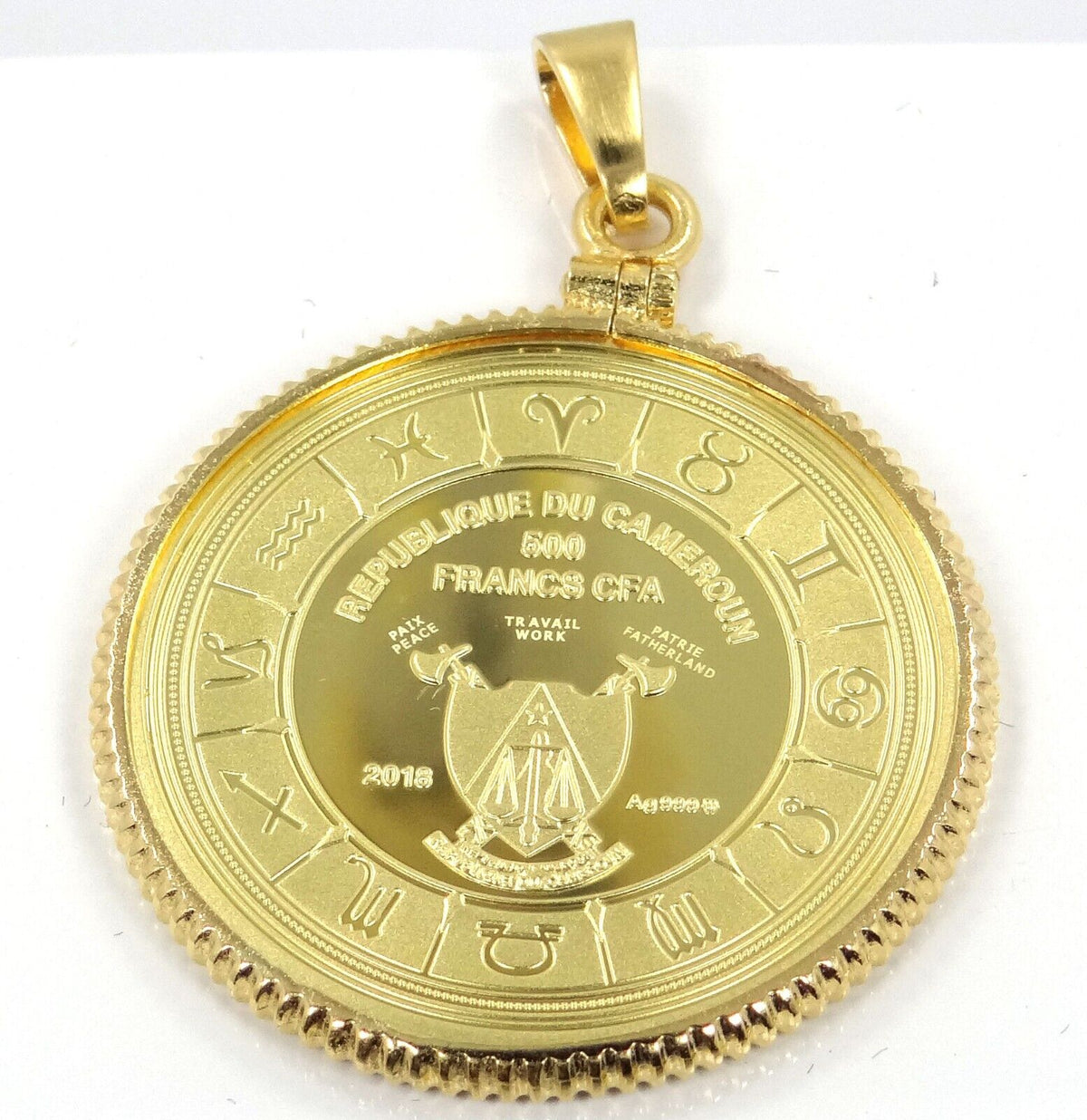10g Silver Coin 2018 Cameroon 500 CFA Zodiac Signs Capricorn Pendant Charm Coin-classypw.com-5