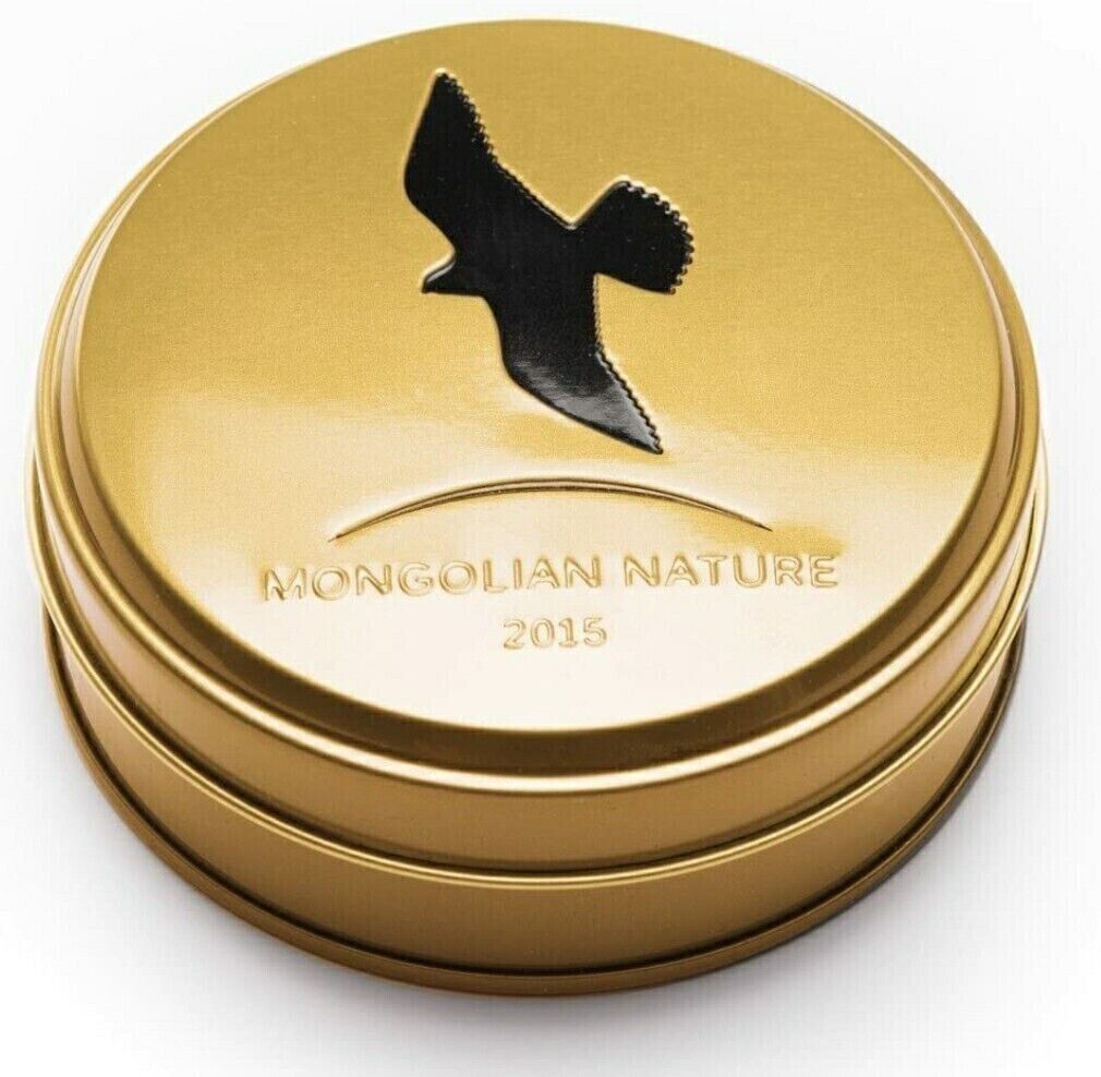 1/2 Oz Silver Coin 2015 Mongolia 500 Togrog Mongolian Nature Falcon Gilded-classypw.com-4