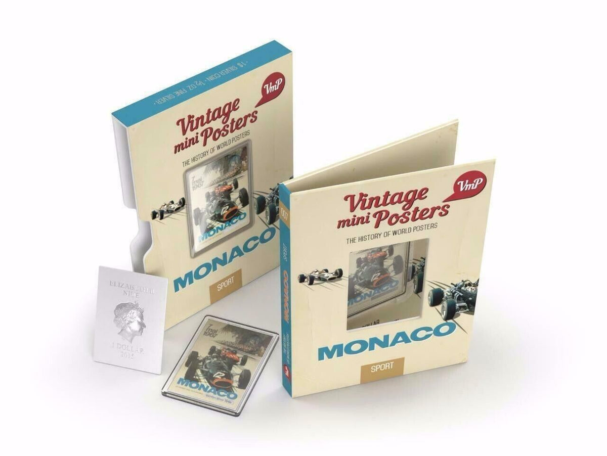 1/2 Oz Silver Coin 2015 Niue $1 Vintage Mini Posters Monaco Grand Prix 1000 Made-classypw.com-1