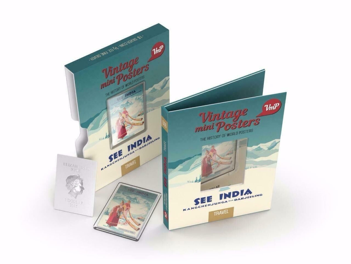 1/2 Oz Silver Coin 2015 Niue $1 Vintage Mini Posters See India only 1000 Made-classypw.com-1
