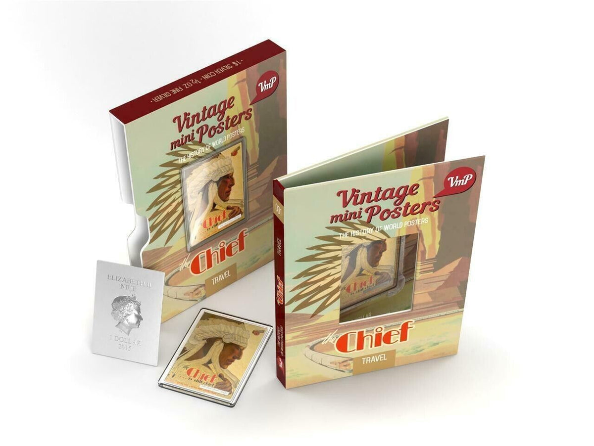 1/2 Oz Silver Coin 2015 Niue $1 Vintage Mini Posters The Chief only 1000 Made-classypw.com-1