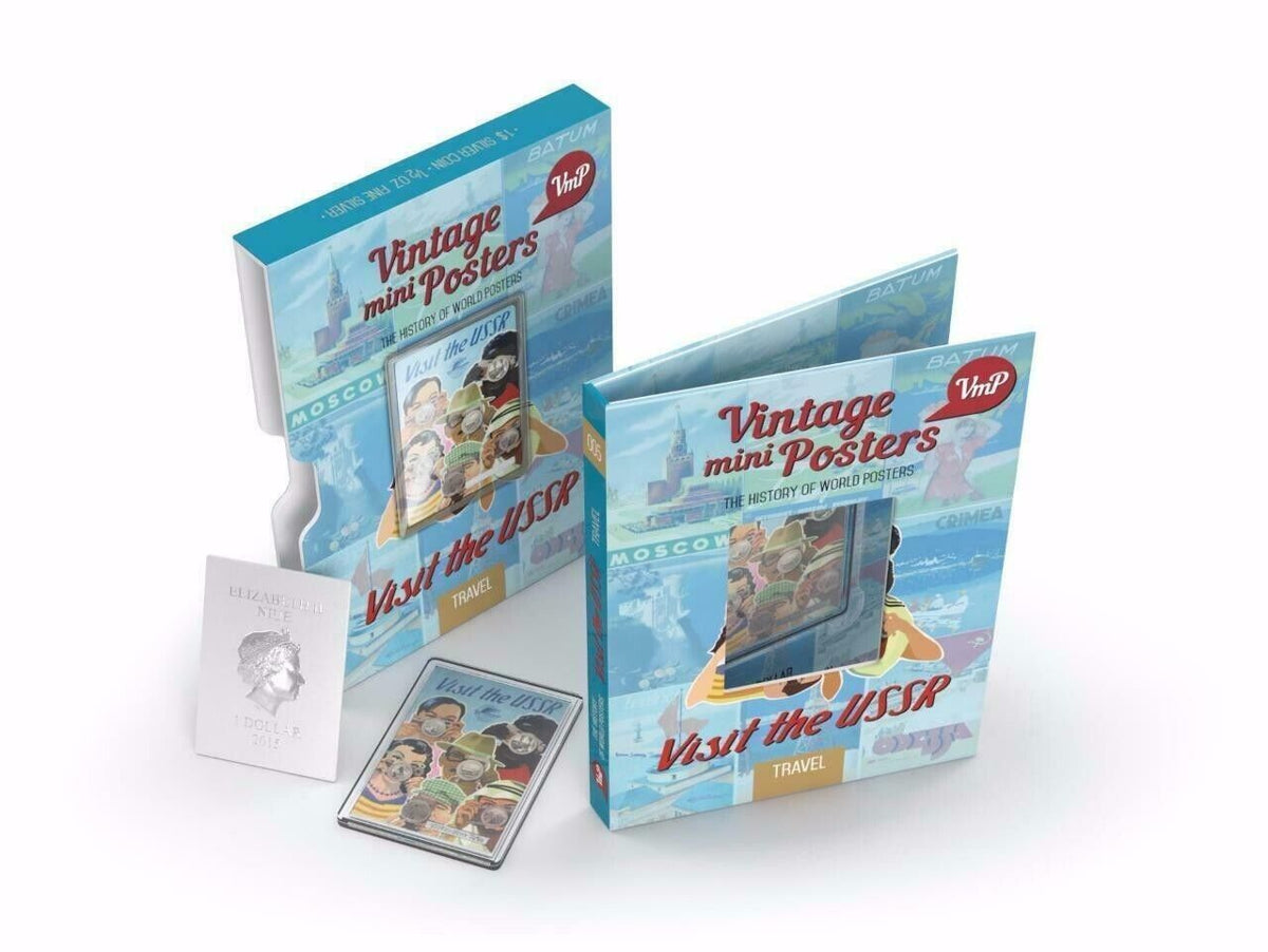1/2 Oz Silver Coin 2015 Niue $1 Vintage Mini Posters Visit The USSR 1000 Made-classypw.com-1